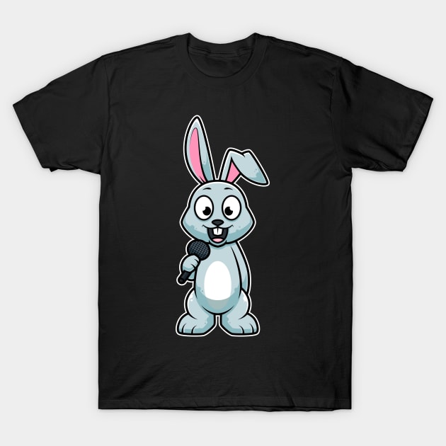Rabbit Sing Karaoke Kids Kawaii Neko Anime design T-Shirt by theodoros20